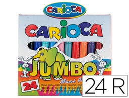 [40570] ROTULADOR CARIOCA JUMBO PUNTA GRUESA ESTUCHE DE 24 UNIDADES COLORES SURTIDOS