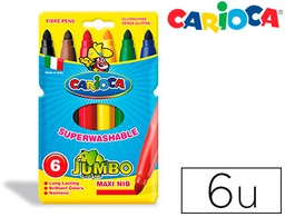 [07536] ROTULADOR CARIOCA JUMBO C/6 COLORES -PUNTA GRUESA