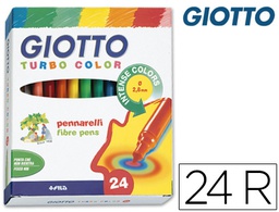 [F417000] ROTULADOR GIOTTO TURBO COLOR CAJA DE 24 COLORES LAVABLES CON PUNTA BLOQUEADA