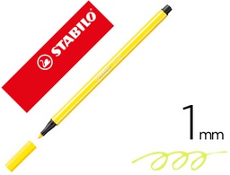 [68/24] ROTULADOR STABILO ACUARELABLE PEN 68 AMARILLO LIMON PUNTA GRUESA 1MM