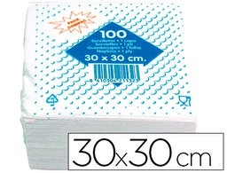 [T221131] SERVILLETA ALGODON 30X30 CM 1 CAPA PAQUETE DE 100 UNIDADES