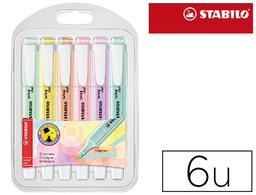 [275/6-08] ROTULADOR STABILO FLUORESCENTE SWING COOL COLOR PASTEL BOLSA DE 6 UNIDADES COLORES SURTIDOS