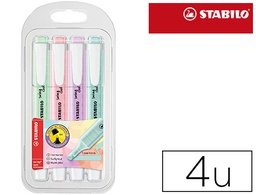 [275/4-08] ROTULADOR STABILO FLUORESCENTE SWING COOL COLOR PASTEL BOLSA DE 4 UNIDADES COLORES SURTIDOS