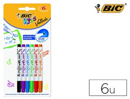[8413871] ROTULADOR BIC KIDS VELLEDA PARA PIZARRA BLISTER DE 6 UNIDADES COLORES SURTIDOS
