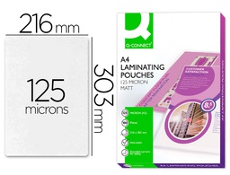 [KF16990] BOLSA DE PLASTIFICAR Q-CONNECT 303 X 216 MM DIN A4 125 MC AUTOADHESIVAS CAJA DE 100 UNIDADES