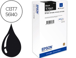 [C13T75614N] INK-JET EPSON T7561 NEGRO L WF-8010DW / 8090D3TWC / 8510DWF / 8590DWF CAPACIDAD 2500 PAG