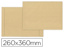 [SL45] SOBRE LIDERPAPEL BOLSA ARMADO KRAFT ENVIO SEGURIDAD 260X360 MM SOLAPA TIRA DE SILICONA 120 GR CAJA DE 100 UNIDADES
