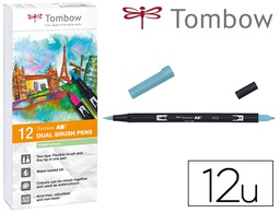 [ABT-12P-2] ROTULADOR TOMBOW ABT DUAL BRUSH ACUARELABLE DOBLE PUNTA FINA/PINCEL ESTUCHE DE 12 UNIDADES COLORES PASTEL