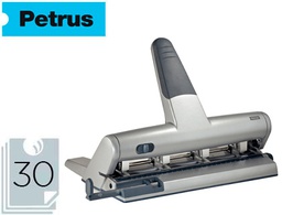 [623362] TALADRADOR PETRUS 514 METALICO COLOR PLATA 4 PUNZONES MOVILES CAPACIDAD 30 HOJAS