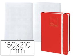 [2371105Q] LIBRETA QUO VADIS LIFE JOURNAL INFINITE DOTS PUNTOS 15X21 CM 224 HOJAS TAPA SIMILPIEL ROJO