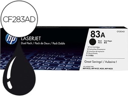 [CF283AD] TONER HP LASERJET PRO 83A MFP M125 M127 M201 M225 NEGRO PACK DE 2 UNIDADES 1500 PAGINAS