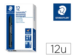 [236-9] CERA STAEDTLER PARA MARCAR NEGRO LUMOCOLOR PERMANENTE OMNIGRAPH 236 CAJA DE 12 UNIDADES