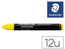 [236-1] CERA STAEDTLER PARA MARCAR AMARILLO LUMOCOLOR PERMANENTE OMNIGRAPH 236 CAJA DE 12 UNIDADES