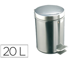 [PP006AIBI (DJP72020)] PAPELERA CON PEDAL ACERO INOXIDABLE BRILLO 20 L 435X295X350 MM