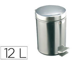 [DJP72012] PAPELERA CON PEDAL ACERO INOXIDABLE BRILLO 12 L 400X250X300 MM