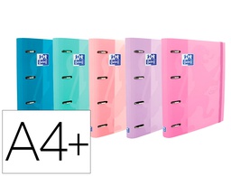 [400119130] CARPETA CON RECAMBIO OXFORD EUROPEANBINDER TOUCH PASTEL 4 ANILLAS 35 MM DIN A4+ TAPA EXTRADURA CON GOMILLA COLORES