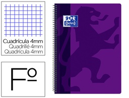 [400106963] CUADERNO ESPIRAL OXFORD SCHOOL CLASSIC TAPA POLIPROPILENO FOLIO 80 HOJAS CUADRO 4 MM CON MARGEN