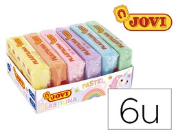 [70/6P] PLASTILINA JOVI 70 TAMAÑO PEQUEÑO CAJA DE 6 UNIDADES COLORES PASTEL SURTIDOS 50G