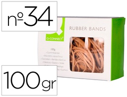 [KF10667] GOMILLAS ELASTICAS Q-CONNECT 100 GR 100X3 MM NUMERO 34