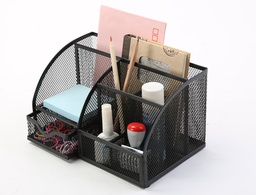 [KF17295] ORGANIZADOR SOBREMESA Q-CONNECT KF17295 METALICO CURVO REJILLA NEGRA CON 5 DEPARTAMENTOS 220X140X130 MM