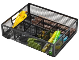 [KF17291] ORGANIZADOR SOBREMESA Q-CONNECT KF17291 BANDEJA METALICA REJILLA NEGRA CON 6 DEPARTAMENTOS 235X183X65 MM