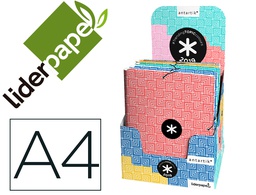 [TT22] CARPETA LIDERPAPEL ANTARTIK GOMAS A4 3 SOLAPAS CARTON FORRADO TRENDING COLORES SURTIDOS