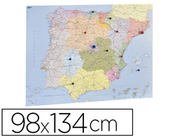[153G] MAPA MURAL FAIBO ESPAÑA Y PORTUGAL AUTONOMICO PLASTIFICADO ENROLLADO 98X134 CM