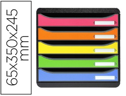 [309798D] FICHERO CAJONES SOBREMESA EXACOMPTA BIG-BOX PLUS CLASSIC IDERAMA ARLEQUIN 5 CAJONES MULTICOLORES