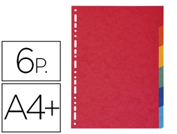 [2106E] SEPARADOR EXACOMPTA CARTULINA BRILLO JUEGO DE 6 SEPARADORES DIN A4+ MULTITALADRO