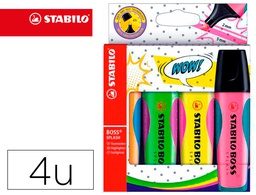 [75/4] ROTULADOR STABILO BOSS SPLASH 75 ESTUCHE DE 4 UNIDADES COLORES SURTIDOS