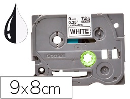 [KF18796] CINTA Q-CONNECT TZE-221 BLANCO-NEGRO 9MM LONGITUD 8 MT