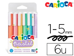 [43033] ROTULADOR CARIOCA FLUORESCENTE PASTEL BLISTER DE 6 COLORES SURTIDOS