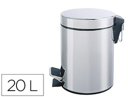 [KF11293] PAPELERA METALICA Q-CONNECT CON PEDAL CROMADA 43X29CM CAPACIDAD 20 LITROS