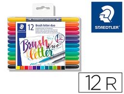 [3004 TB12] ROTULADOR STAEDTLER 3004 DOBLE PUNTA PARA LETTERING ESTUCHE DE 12 UNIDADES COLORES SURTIDOS