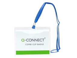 [KF18613] IDENTIFICADOR Q-CONNECT CON CORDON PLANO AZUL A6 154X127 MM APERTURA SUPERIOR
