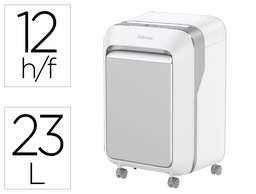 [5050301] DESTRUCTORA DE DOCUMENTOS FELLOWES LX211 CAPACIDAD DE 12 HOJAS SEGURIDAD P5 BLANCA PAPELERA 23 L GRAPAS
