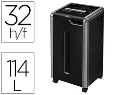 [4698001] DESTRUCTORA DE DOCUMENTOS FELLOWES 425CI CAPACIDAD DE CORTE 32H SEGURIDAD P4 CLIPS GRAPAS TARJETAS Y CD 114L