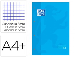 [400123679] RECAMBIO COLOR 1 OXFORD DIN A4+ 80 HOJAS 90 GR CUADRO 5 MM 4 TALADROS COLOR TURQUESA
