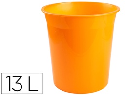 [KF19040] PAPELERA PLASTICO Q-CONNECT NARANJA TRANSLUCIDO 13 LITROS 275X285 MM
