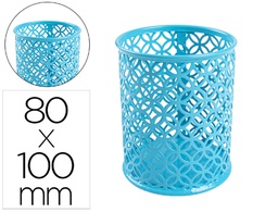 [KF11223] CUBILETE PORTALAPICES Q-CONNECT TURQUESA METAL REDONDO DIAMETRO 80 MM ALTO 100 MM