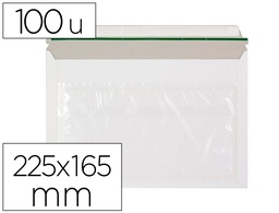 [KF11300] SOBRE AUTOADHESIVO Q-CONNECT PORTADOCUMENTOS 225X165 MM VENTANA TRANSPARENTE PAQUETE DE 100 UNIDADES