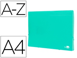 [FU40] CARPETA LIDERPAPEL CLASIFICADOR FUELLE POLIPROPILENO DIN A4 VERDE OPACO 13 DEPARTAMENTOS