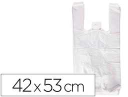 [3004045] BOLSA CAMISETA RECICLADA 70% BLANCA 50 MC 42X53 CM APTA LEGISLACION DE BOLSAS 2021