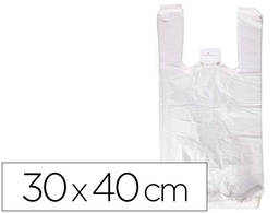 [3004043] BOLSA CAMISETA RECICLADA 70% BLANCA 50 MC 30X40 CM APTA LEGISLACION DE BOLSAS 2021