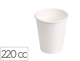 [102619] VASO DE CARTON BIODEGRADABLE BLANCO 220 CC PAQUETE DE 50 UNIDADES