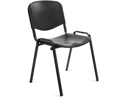 [975V15-4] SILLA ROCADA CONFIDENTE ESTRUCTURA METALICA RESPALDO Y ASIENTO EN POLIMERO COLOR NEGRO