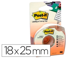 [658-HD] CINTA ADHESIVA POST-IT PARA OCULTAR Y ETIQUETAR 6 LINEAS 18 MT X 25 MM EN PORTARROLLO