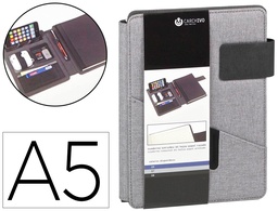 [23015007] CARPETA PORTAFOLIOS CARCHIVO VENTURE DIN A5 CON CUADERNO Y SOPORTE SMARTPHONE COLOR GRIS