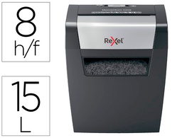 [2104570EU] DESTRUCTORA DE DOCUMENTOS REXEL MOMENTUM X308 CAPACIDAD DE CORTE 8 HOJAS DESTRUYE GRAPAS Y CLIPS 15 LITROS