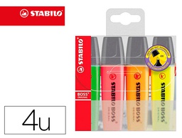 [70/4] ROTULADOR STABILO BOSS FLUORESCENTE 70 ESTUCHE DE 4 UNIDADES COLORES SURTIDOS